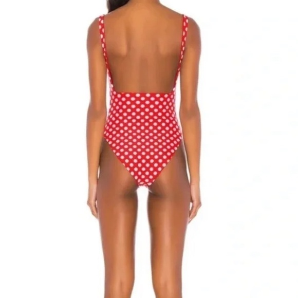 Revolve LPA Amelie Red Polka Dot Swimsuit One Piece - Picture 2 of 11